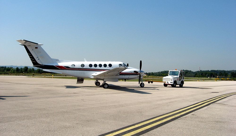 Plane getting ready for takeoff on runway